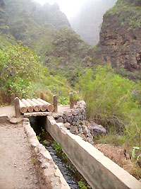 Idyllisch plaatsjes in de Barranco del Infierno met start in Adeje. Foto Guido Clicque 2008.